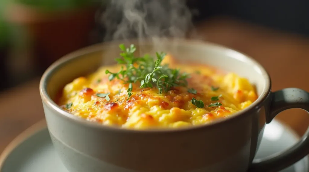 Mug Omelette in a ceramic mug