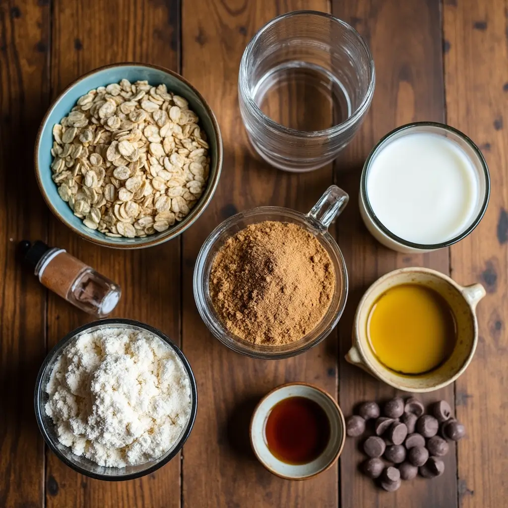 ingredients for oatmeal cookie mug cake