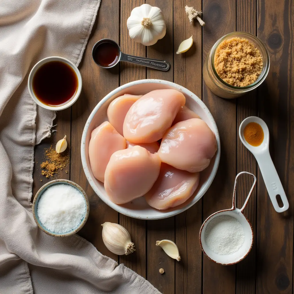 Brown Sugar Garlic Chicken: 10/10 Weeknight Dinner Idea 8 Ingredients for Brown Sugar Garlic Chicken recipe: chicken, garlic, brown sugar, soy sauce