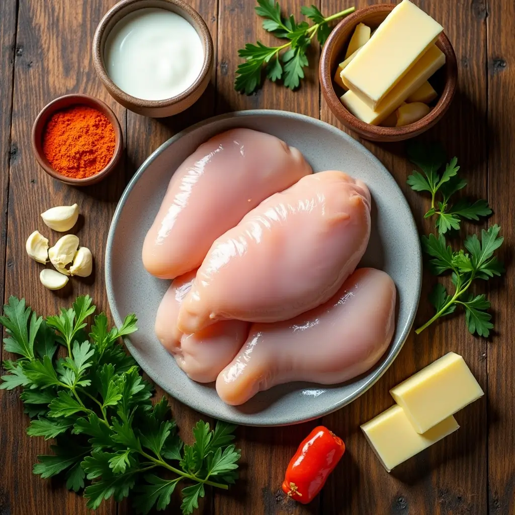 Texas Roadhouse Butter Chicken Skillet: 7-Step Easy Dinner Idea 7 Ingredients for homemade Texas Roadhouse Butter Chicken Skillet: chicken, spices, butter, cream