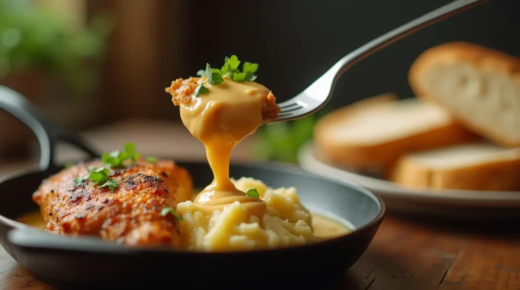 Texas Roadhouse Butter Chicken Skillet: 7-Step Easy Dinner Idea 8 Texas Roadhouse Butter Chicken Skillet served with mashed potatoes and bread for dipping