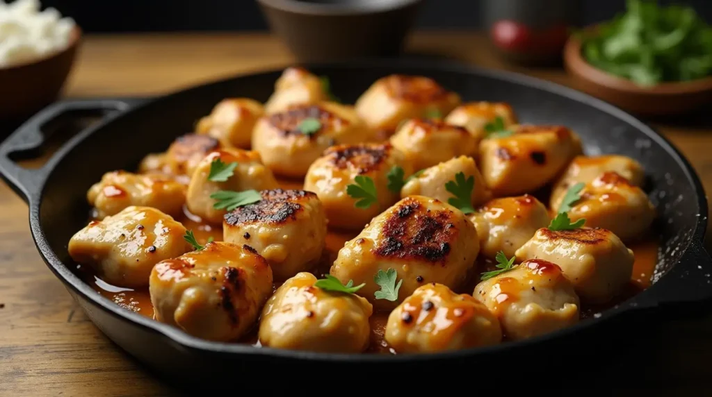 Texas Roadhouse Butter Chicken Skillet: 7-Step Easy Dinner Idea 5 Creamy Texas Roadhouse Butter Chicken Skillet with parsley garnish in cast iron pan
